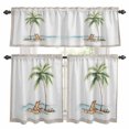 thumbnail image 1 of Vintage Kitchen Curtains Valances and Tiers Set of 3 Seaside Vacation Palm Trees Recliner Retro Linen Tier Curtains and Valance with Rod Pocket for Small Windows, 27.5"x36", 1 of 9