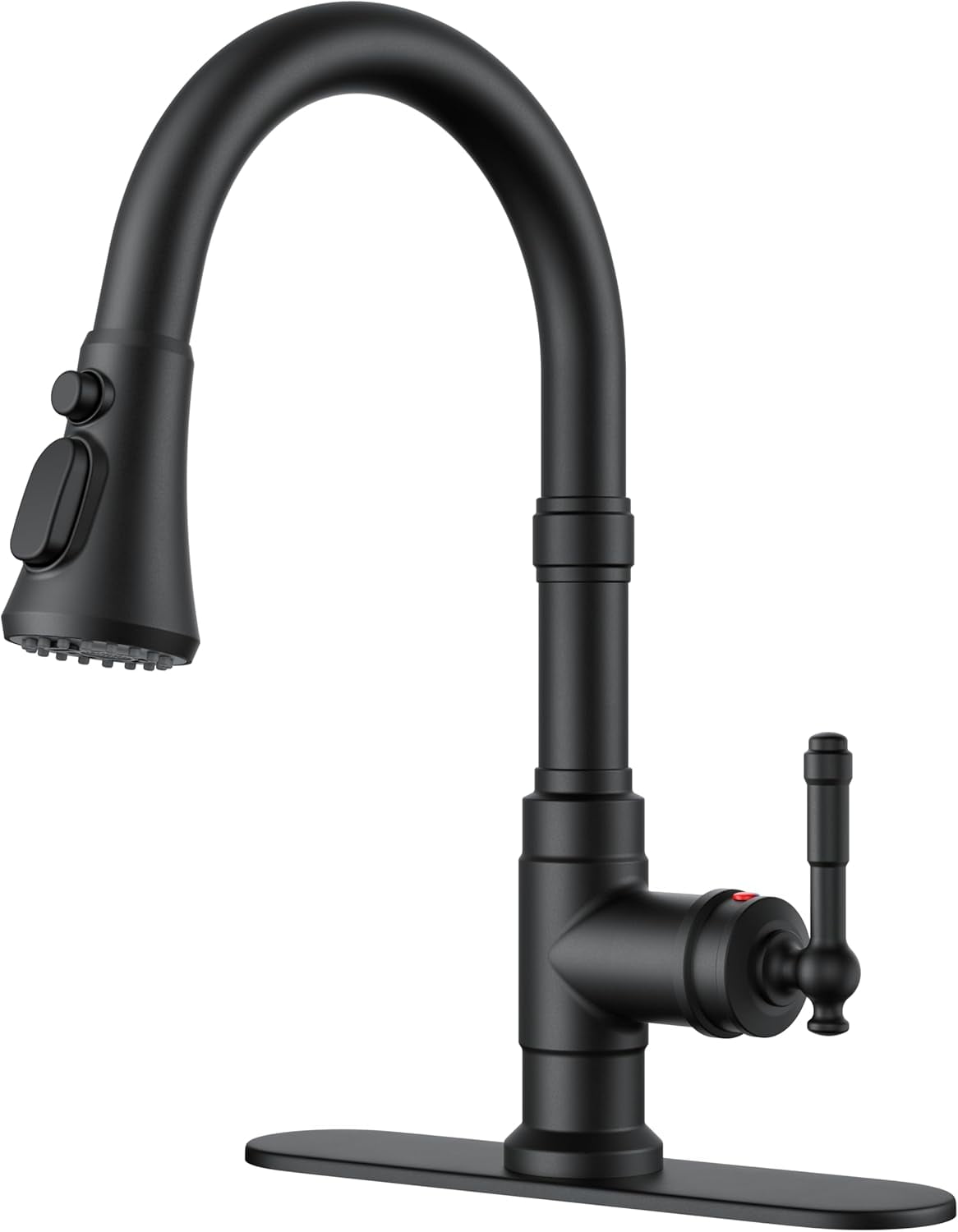 Vintage Kitchen Faucets with Pull Down Sprayer, Matte Black High Arc ...