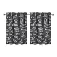 thumbnail image 1 of Vintage Kitchen Food Cooking Chef Tier Cafe Curtains for Bathroom Living RV Rod Pocket Window Drapes 36 Inch 2 Panels Set 28"x36" 2 Panels Window Treatment Tiers, 1 of 4