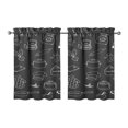 thumbnail image 1 of Vintage Kitchen Food Cooking Chef Tier Cafe Curtains for Bathroom Living RV Rod Pocket Window Drapes 36 Inch 2 Panels Set 28"x36" 2 Panels Window Treatment Tiers, 1 of 4