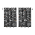 thumbnail image 1 of Vintage Kitchen Food Cooking Chef Tier Cafe Curtains for Bathroom Living RV Rod Pocket Window Drapes 36 Inch 2 Panels Set 28"x36" 2 Panels Window Treatment Tiers, 1 of 4