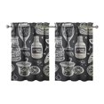 thumbnail image 1 of Vintage Kitchen Food Cooking Chef Tier Cafe Curtains for Bathroom Living RV Rod Pocket Window Drapes 36 Inch 2 Panels Set 28"x36" 2 Panels Window Treatment Tiers, 1 of 4
