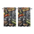thumbnail image 1 of Vintage Kitchen Food Cooking Chef Tier Cafe Curtains for Bathroom Living RV Rod Pocket Window Drapes 36 Inch 2 Panels Set 28"x36" 2 Panels Window Treatment Tiers, 1 of 4