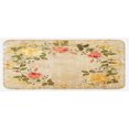 thumbnail image 1 of Vintage Kitchen Mat, Oval Shape Floral Crown Leaves and Roses over Damask Motif Shabby Boho, Plush Decorative Kitchen Mat with Non Slip Backing, 47" X 19", Yellow Green Pink, by Ambesonne, 1 of 1