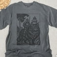 thumbnail image 1 of Vintage Knight Cat Rider T-Shirt | Retro 90s Dark Art Medieval Cat Meme Tee for Cat Lovers, 1 of 5