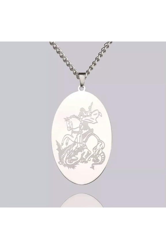 Vintage Knight Templar Men Necklace Dragon Norse Warrior Punk Pendant Protection