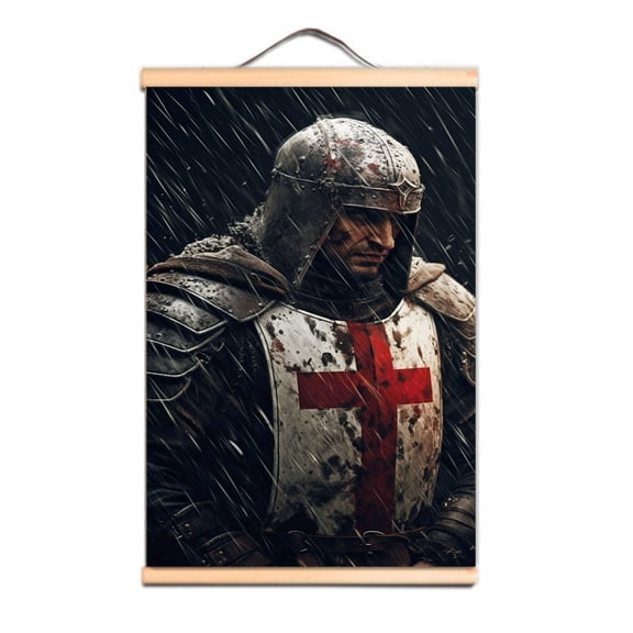 Vintage Knights Templar Armor Warrior Wall Art Poster - Create a Classic Look in Your Room with This Canvas Scroll Painting 3,Multicolor,15.7X23.6 inches