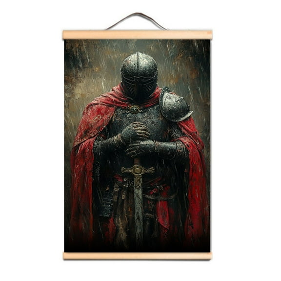 Vintage Knights Templar Armor Warrior Wall Art Poster - Create a Classic Look in Your Room with This Canvas Scroll Painting 6,Multicolor,11.8X17.7 inches