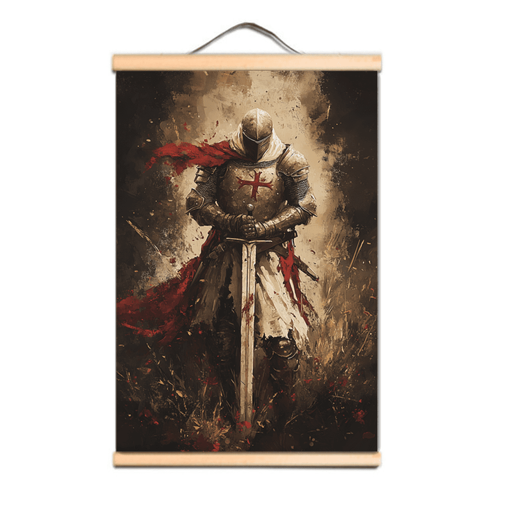 Vintage Knights Templar Armor Warrior Wall Art Poster Wall Hanging ...
