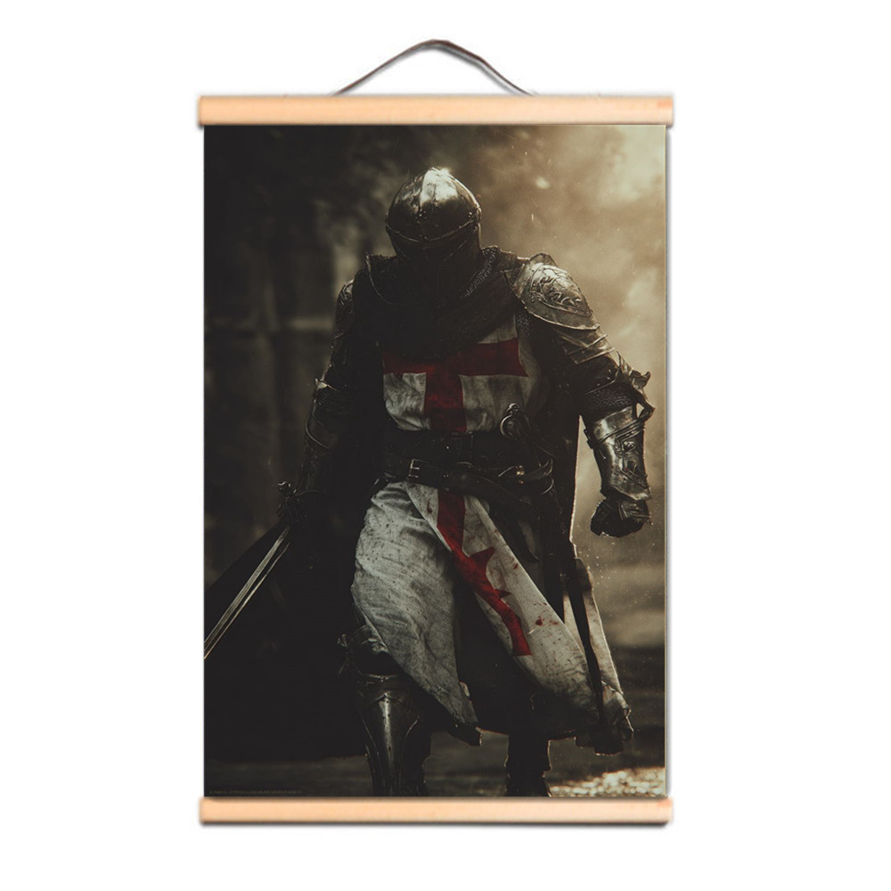 Vintage Knights Templar Wall Art Picture Tapestry Wall Hanging Flag ...