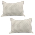 thumbnail image 1 of Vintage Knitted Quilt Pillowcover Set of 2, Retro Inspired Flowers Pattern in Soft Tone Shabbym Illustration, Standard Queen Pillow Sham Bedroom, 30" x 20", Sage Green Pink, by Ambesonne, 1 of 1