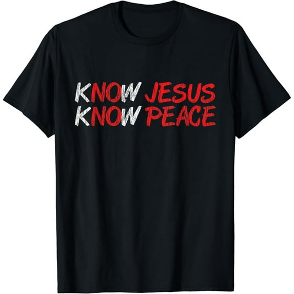 Vintage Know Jesus Know Peace Faith Religious Christian Gift T-Shirt mens t shirt,black,women,funny,misfits,men,journey