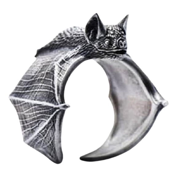 Vintage Knuckle Rings Set Stackable Finger Ring Halloween Bat Finger Ring Open Adjustable Black Punk Wing Ring Gothic Finger Band Cosplay Accessories, Halloween Accessories