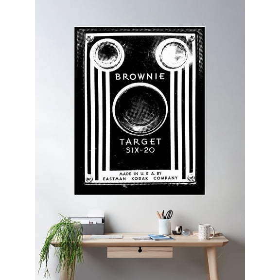 Vintage Kodak Brownie Camera Poster Wall Art, Modern Wall Decor For Living Room Bedroom, 8x12 UNFRAMED
