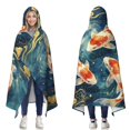 thumbnail image 1 of Vintage Koi Fish Wearable Blanket Hoodies for Women Men Adults Fish Lovers Cozy Plush Funny Koi Fish Hooded Blankets for Home Bedding Decor Birthday Gifts 60X80 Inch, 1 of 5