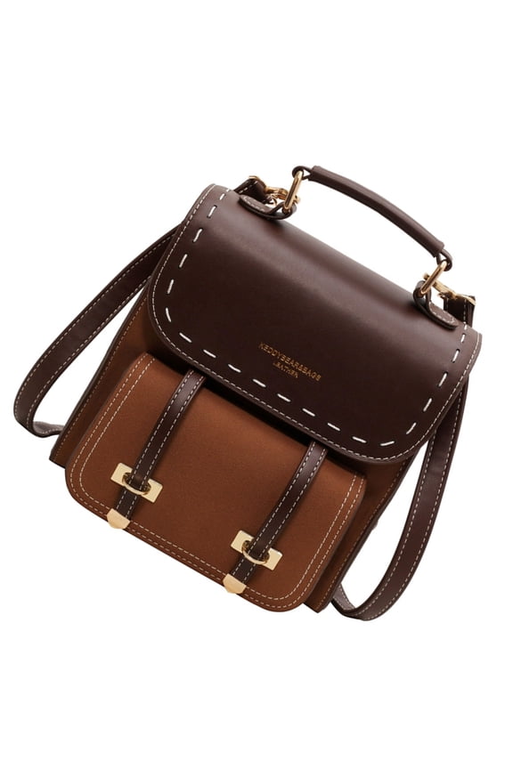 Vintage Korean Styles PU Leather Backpacks For Women Soft Shoulder Bag Ergonomic Daypacks Roomy Compartment