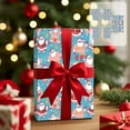 thumbnail image 1 of Vintage Kraft Christmas Wrapping Paper 5 Count, Classic Santa Snowflake Bell Print Holiday Gift Wrap Paper, Thick Kraft Paper for Christmas Birthday Party Gifts, Easy Storage Flat Pack, Blue, 1 of 6