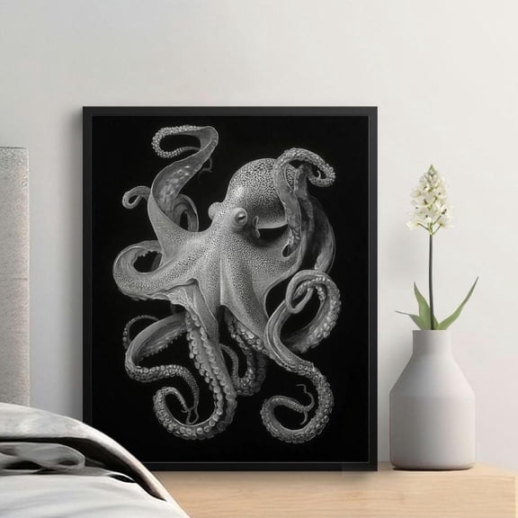 Vintage Kraken Octopus Art Print Steampunk Nautical Decor