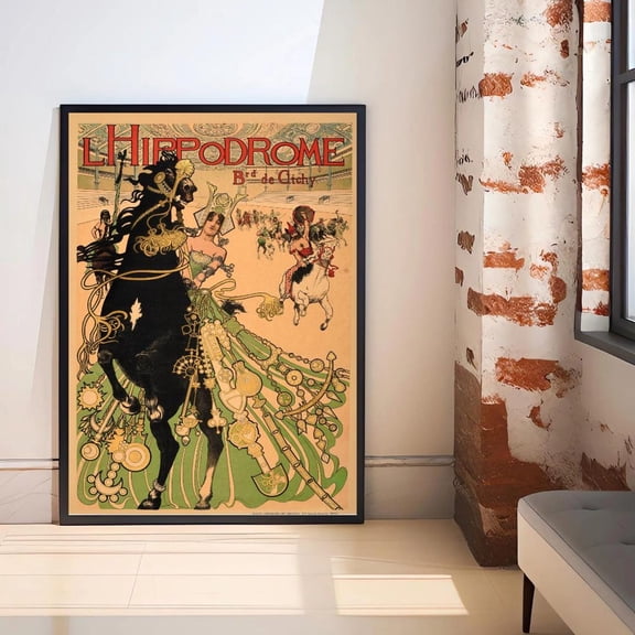 Vintage L'Hippodrome Paris Jules Cheret Circus Poster Unframed Paper Print