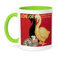 thumbnail image 1 of 3dRose, Vintage L Oie d Or La Reine Des Cremes French Food Advertising Poster, 11oz Two-Tone Green Mug, 1 of 7