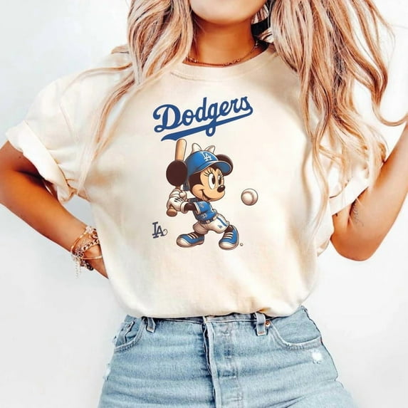 Vintage LA Dodgers Minnie Mouse Shirt, LA Dodgers, Baseball Shirt, Disney Shirt, Disney LA Dodgers.