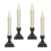 Vintage LED Battery Operated Window Candles with Timer, Bright Warm White Glow, VT-1806A-4 (Pack of 4, Antique)