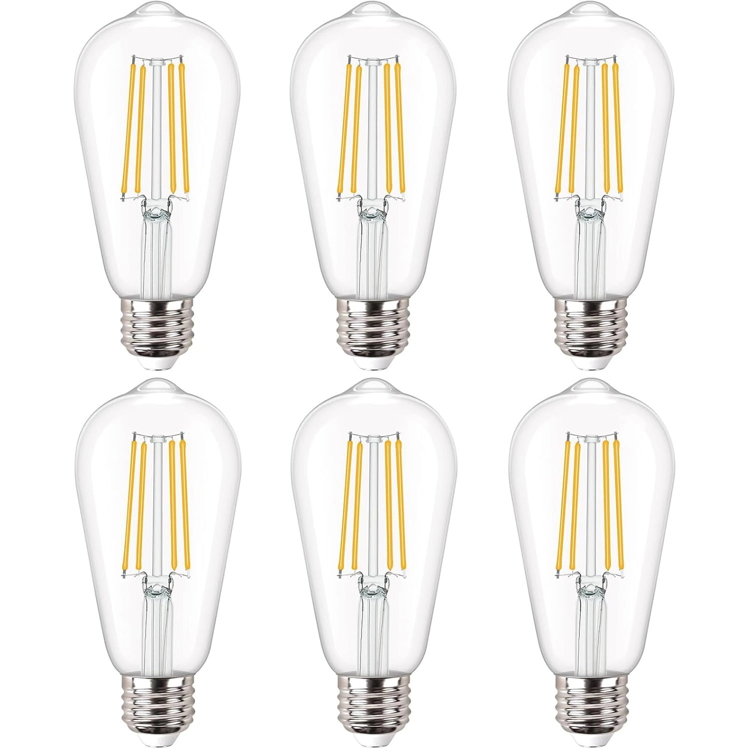 Vintage LED Edison Bulbs, Dimmable 60W Equivalent 800 lumens, 6W Warm ...