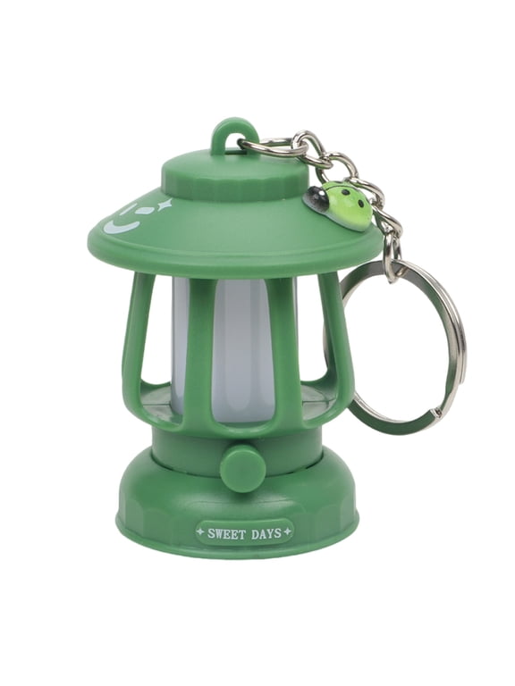 Vintage LED Keychain Oil Lamp Rechargeable Retro Keyring For Camping & Nighttime