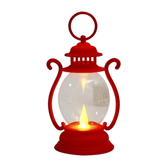 Vintage LED Lantern with Flame, Battery Powered Outdoor Hanging Light, Retro Kerosene Style Decor for Home Christmas Table Centerpiece Party Display, Landscape Decoration