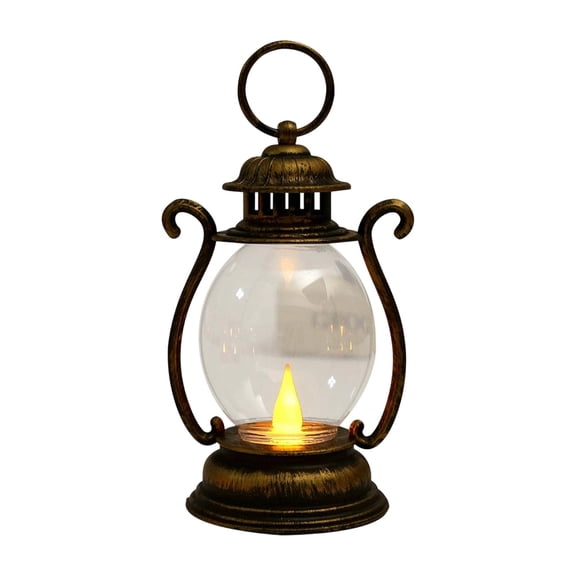 Vintage LED Lantern with Flame, Battery Powered Outdoor Hanging Light, Retro Kerosene Style Decor for Home Christmas Table Centerpiece Party Display, Landscape Decoration