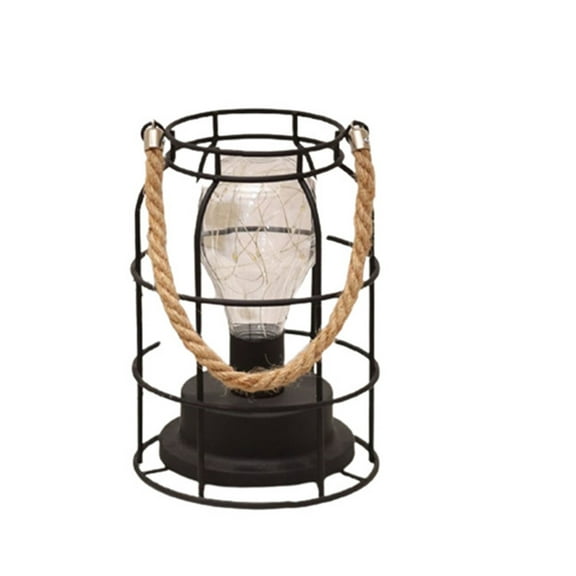 Vintage LED Lantern Lamp with Edison Bulb Battery Powered Table Light Warm White Ambient Glow Indoor Outdoor Decor for Patio Desk or Party