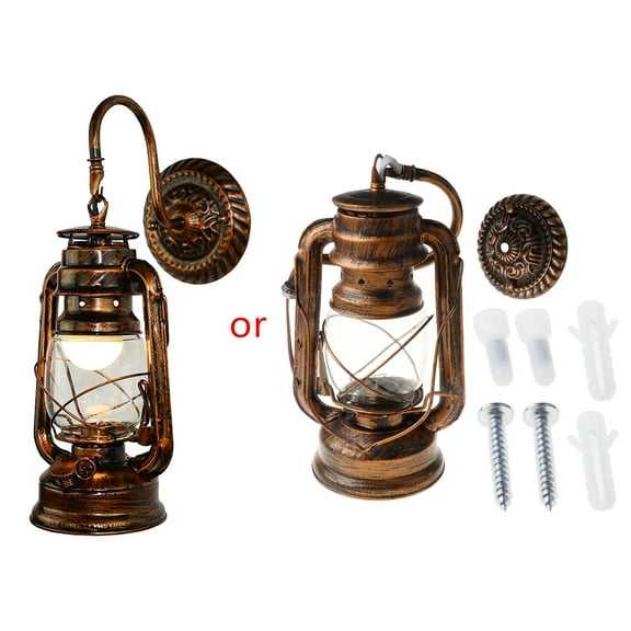 Vintage LED Wall Lamp Retro Kerosene Wall Light Barn Lantern European Rustic Ant