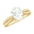 thumbnail image 1 of Rosec Jewels Vintage Lab Grown Diamond Oval Engagement Ring - 6x8 mm - EF-VS Grade Certified, 10K Yellow Gold, US 13.00, 1 of 9