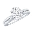 thumbnail image 1 of Rosec Jewels Vintage Lab Grown Diamond Oval Engagement Ring - 6x8 mm - EF-VS Grade Certified, 14K White Gold, US 11.00, 1 of 9