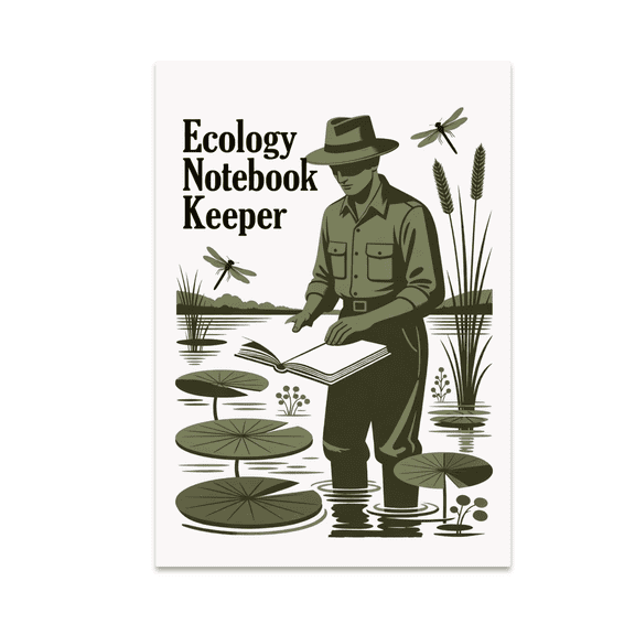 Vintage Lab Wall Art - Ecology Notebook Keeper - 13x19 Poster Print