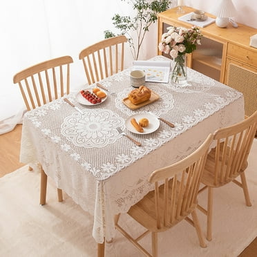Vintage Lace Crochet Tablecloth [55*78.7in] - TV Cover, Dining Table Cover, Round Square Table, Coffee Table, Microwave Cover, Home Decor