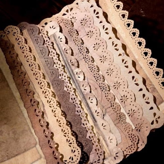 Vintage Lace-Edged Scrapbook Paper Set - 60 Sheets Retro Paper 4.9x6.9 Inch Shabby Chic Stationery for Journals, Letter Writing Scrapbooking, Planner Bullet Junk, Collage & DIY Gifts