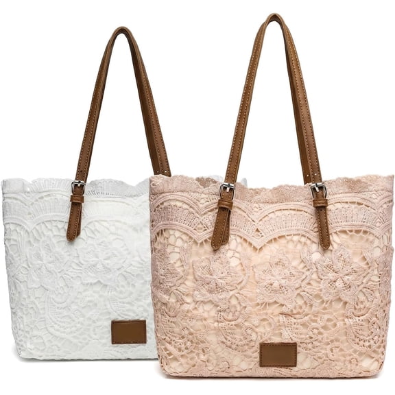 Vintage Lace Kiss Lock Shoulder Bag - 2026 New Elegant Dainty Cute Vintage Lace Shoulder Bag for Women Daily Commute