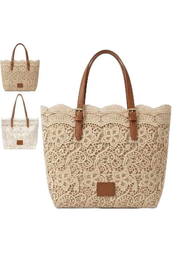 Vintage Lace Shoulder Bag – Women’s Beach Boho Purse for Summer Travel Tote, Stylish Functional Women's Handbag