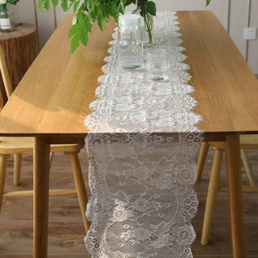 Vintage Lace Table Runner Overlay Exquisite Lace Fabric with Rose