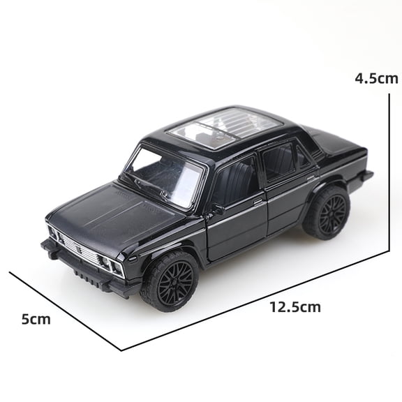Vintage Lada Classic Sedan Diecast Model Car, Pull Back Alloy Toy with Openable Doors & Rear Trunk, Desktop Display Collectible Gift for Car Enthusiasts