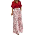 thumbnail image 1 of Vintage Lady Long Sleeve Pants Set Women Pleated 2 Piece Pants Outfits Casual Loose Button Shirt Blouse Top Long Wide Leg Palazzo Pants Set Jumpsuit, 1 of 5