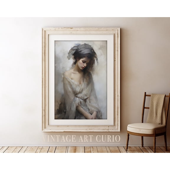 Vintage Lady Portrait, Antique Portrait, Vintage Print, Vintage, Antique Woman Portrait UNFRAMED Poster, Wall Art for Decor, Present, 8x12