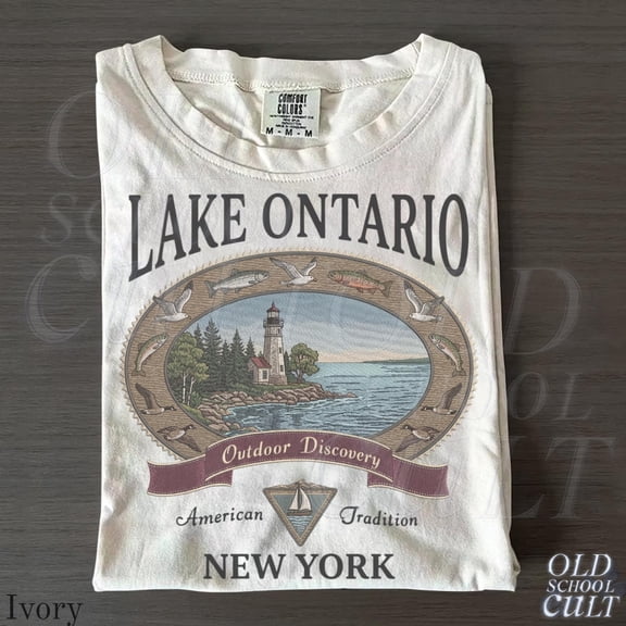Vintage Lake Ontario New York Graphic Tshirt, Retro Fishing Boating Outdoor 90s Nostalgia Camping Unisex Shirt