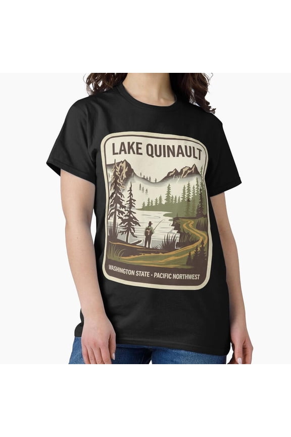Vintage Lake Quinault, Washington State, Pacific Northwest Classic T-Shirt T-Shirt - Perfect T-Shirt For Everyone