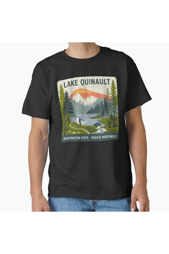 Vintage Lake Quinault, Washington State, Pacific Northwest Classic T-Shirt T-Shirt - Perfect T-Shirt For Everyone
