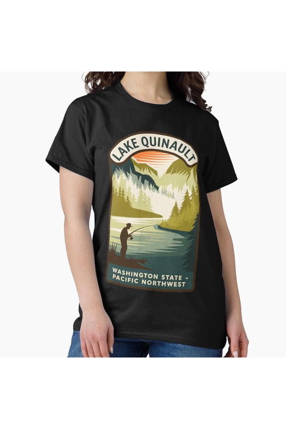 Vintage Lake Quinault, Washington State, Pacific Northwest Classic T-Shirt T-Shirt - Perfect T-Shirt For Everyone