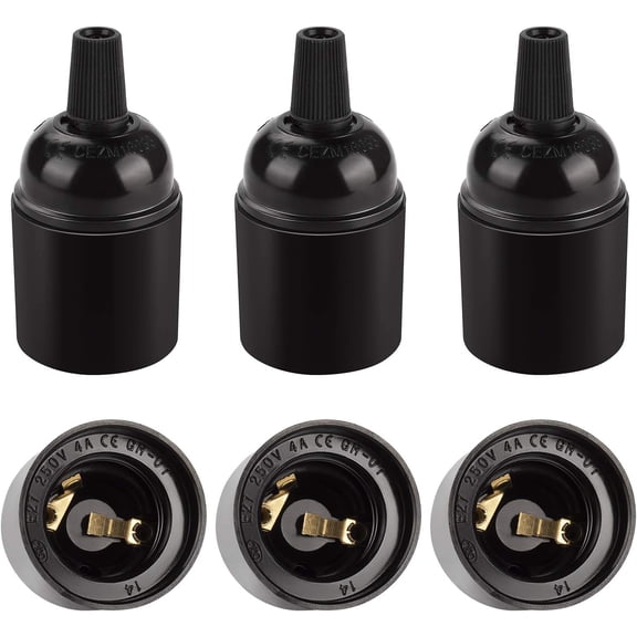 Vintage Lamp Socket, Industrial Decorative Pendant Lamp Holder For Kitchen Bar, Fireproof Materials Practical Minimalism, 6Pcs
