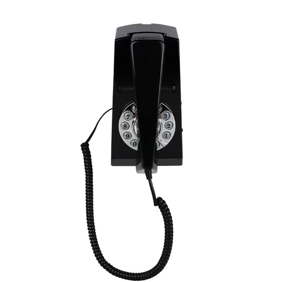 Vintage Landline Wall Phones for Home, Retro Wall Telephone for Seniors, Old Fashioned Trimline Working House Phone, No AC Power Required, Wall-Mountable Telephones (Black)