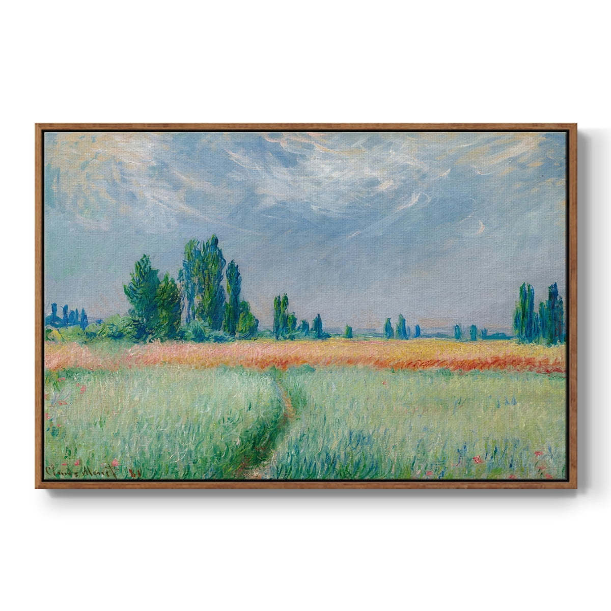 Vintage Landscape-C By Wexford Home Framed in Walnut Wood Gallery Wrapped Canvas 17 in. x 25 in.